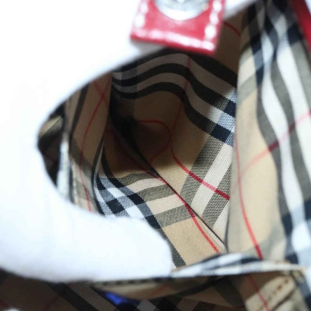 BURBERRY Blue Label Hand Bag Canvas Beige Red Auth ti2349 - Picture 12 of 16